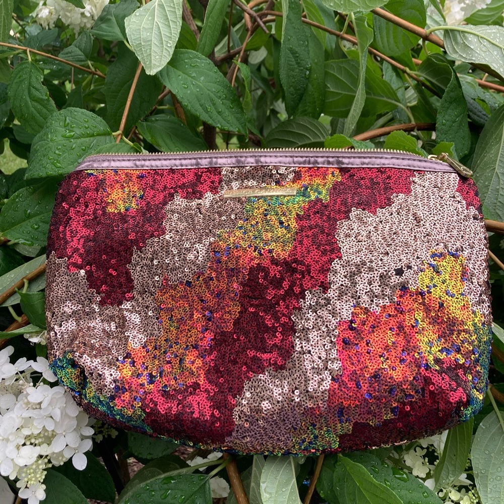 Vince Camuto Multicolor Sequin Cosmetic Bag